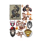 Maymun Sticker Set-1 12 Parça Telefon, Tablet, Defter, Laptop Sticker