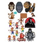 Maymun Sticker Set-2 13 Parça Telefon, Tablet, Defter, Laptop Sticker
