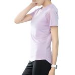 Mayoii Spor tişörtü, kadın higroskopik, ter emici spor tişörtü, kadın, fitness, file tül, kısa kollu, spor tişörtleri, kadınlar için, yoga, Mor, S