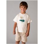 Mayoral 03218 Bej Erkek Çocuk Bermuda Şort ve T-Shirt Takım