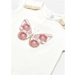 Mayoral 1008 Krem Kısa Kol Kız Bebek T-Shirt