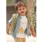 Mayoral 1027 Krem Kısa Kol Erkek Bebek T-shirt