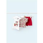 Mayoral 1278 Kırmızı Kız Bebek T-Shirt Şort Takım