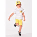 Mayoral 3675 Sarı Baskılı Erkek Çocuk T-shirt Şort Takımı