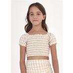 Mayoral 6198 Bej Ekose Kız Çocuk Bluz