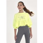 Mayoral 6429 Açık Yeşil Baskılı Kız Çocuk Sweatshirt
