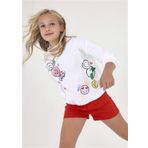Mayoral 6430 Beyaz Uzun Kol Kız Çocuk Sweatshirt