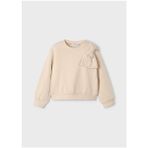 Mayoral Bej Kız Çocuk Fiyonklu Sweatshirt 4434 - 7 Yaş