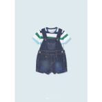 Mayoral Erkek Bebek Denim Solapet Tişört 2 Li Set 1628 - Mavi - 0 - 1 Ay