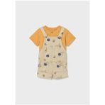 Mayoral Erkek Bebek Desenli Tulum ve T-Shirt Takım Bej - 01664 - 18 Ay