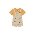 Mayoral Erkek Bebek Desenli Tulum ve T-shirt Takım Bej - 01664 Bej