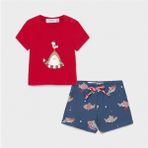 Mayoral Erkek Bebek Şort MayoT - Shirt2 Li Set - 1 - Kırmızı