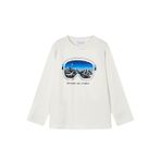 MAYORAL Erkek Çocuk Sweatshirt, Dağ Manzaralı Gözlük Baskılı, Beyaz, 4 Yaş