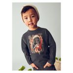 Mayoral Erkek Çocuk Uzun Kollu T-Shirt, Kulaklık Baskılı, Antrasit, 6 Beden