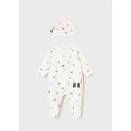 Mayoral Kışlık Erkek Bebek Şapkalı Tulum Set - Ekru - 6 - 9 Ay