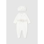 Mayoral Kışlık Kız Bebek Bereli Tulum 2li Set - Krem - 4 - 6 Ay