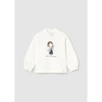 Mayoral Kız Bebek Manşet Kollu Sweatshirt Krem - 4 Yaş - Ekru