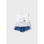 Mayoral Kız Bebek Yazlık Tişört Denim Etek Şort 2 Li Takım 1859 - 0 - 1 Ay - Lacivert