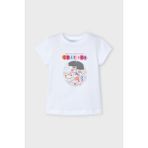 Mayoral Kız Çocuk 3-10 Yaş Desenli Kısakol T-Shirt 3014 Beyaz - 4 Yaş