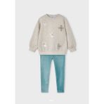 Mayoral Kız Çocuk Pullover Kadife Tayt 2 Li Set 4706 - 6 Yaş - Bej