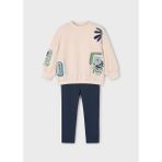 Mayoral Kız Çocuk Sweatshirt ve Tayt Takım - Bej - 6 Yaş