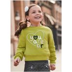 Mayoral Kız Çocuk Yeşil Işlemeli Sweatshirt 04479