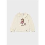 Mayoral Krem Kız Bebek Fırfır Yakalı Uzun Kollu T-Shirt 2076 - 2 Yaş