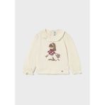 Mayoral Krem Kız Bebek Fırfır Yakalı Uzun kollu T-shirt 2076