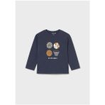 Mayoral Lacivert Erkek Bebek Uzun Kollu Baskılı T-Shirt 2060 - 9 Ay