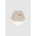 Mayoral Newborn Erkek Bebek Cıtçıtlı Sweatshirt - Krem - 0 - 1 Ay