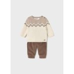 Mayoral Newborn Erkek Bebek Kazak ve Pantolon Set - Kahverengi - 0 - 1 Ay