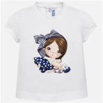 Mayoral Yazlık Kız Bebek Kısa Kol T-Shirt - 12 - 18 Ay - Beyaz