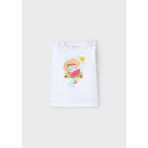 Mayoral Yazlık Kız Çocuk Bakılı T-Shirt - Beyaz - 10 Yaş