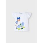 Mayoral Yazlık Kız Çocuk Mavi Tema Baskılı T-Shirt - Beyaz - 8 Yaş