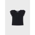 Mayoral Yazlık Kız Çocuk Omuz Tüllü T-Shirt - Siyah - 6 Yaş