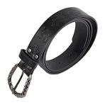 Mayting Ortaçağ Viking Kemeri Retro Rönesans Şövalye Kemeri Kabartmalı PU Deri O Halka Kemer Viking Cosplay Kostüm LARP Aksesuarları Geniş Kemer (B)