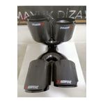 Mayuk Dizayn Akrapovic 100MM ÇİFTLİ İÇİ SİYAH Sağ - Sol SET Her Araca Uyumlu Egzoz Ucu