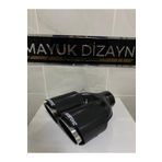 Mayuk Dizayn Akrapovic 76MM Krom Çiftli Eşit Egzoz Ucu Her Araca Uyumlu 1 Adet