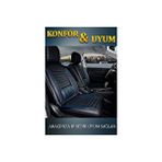 Mazda Lantis Lüx Deri Oto Koltuk Kılıfı Ön Arka Takım Set Safir Serisi SİYAH MAVİ