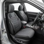 Mazda Lantis Uyumlu Deri Oto Koltuk Kılıfı Ön/arka Set Classy Seri Gri-Siyah - Gri - Siyah