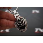 Mazda Uyumlu Logo Krom Metal Çift Yön Anahtarlık New Style