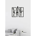 Mazemac African Women Figürlü Siyah Metal Duvar Süsü 70 x 70