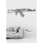 Mazemac Ak-47 Desenli Siyah Metal Duvar Süsü 70 x 20
