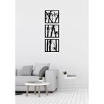 Mazemac Bambu Desenli Üçlü Dekoratif Metal Duvar Süsü 30 x 90 CM