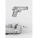 Mazemac Colt M1911 Tabanca Desenli Dekoratif Metal Duvar Süsü 45 x 30