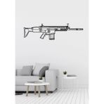 Mazemac Fn-scar Figürlü Dekoratif Metal Duvar Süsü 65 x 21