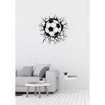 Mazemac Futbol Topu Figürlü Siyah Metal Duvar Süsü 50 x 50