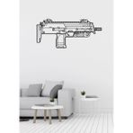 Mazemac H&k Mp-7 Makineli Desenli Dekoratif Metal Duvar Süsü 50 x 23