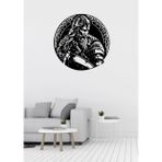 Mazemac Viking Figürlü Dekoratif Metal Duvar Süsü 50 x 50