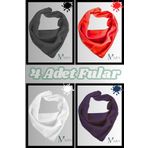 MAZEN 4 Adet ( Kırmızı, Beyaz, Lacivert, Siyah ) Şifon Fular, Çok Amaçlı Aksesuar 45x45